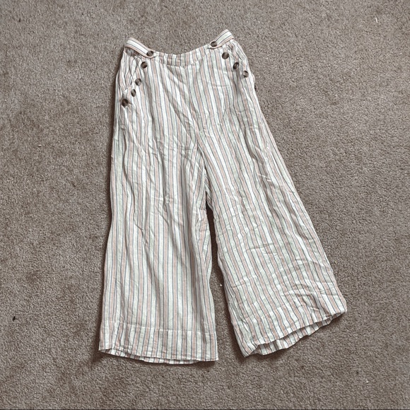 American Eagle striped crop wide leg palazzo pants - Picture 1 of 5
